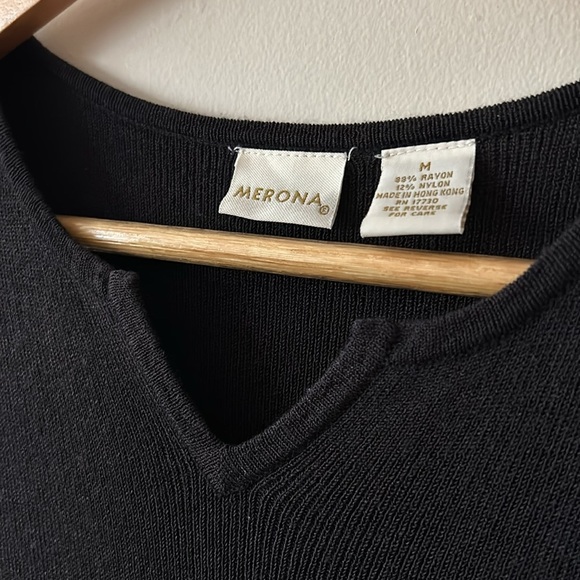 Merona Size M Black Casual Dress — Stretchy Sleeveless Midi / Everyday Staple - Picture 4 of 7